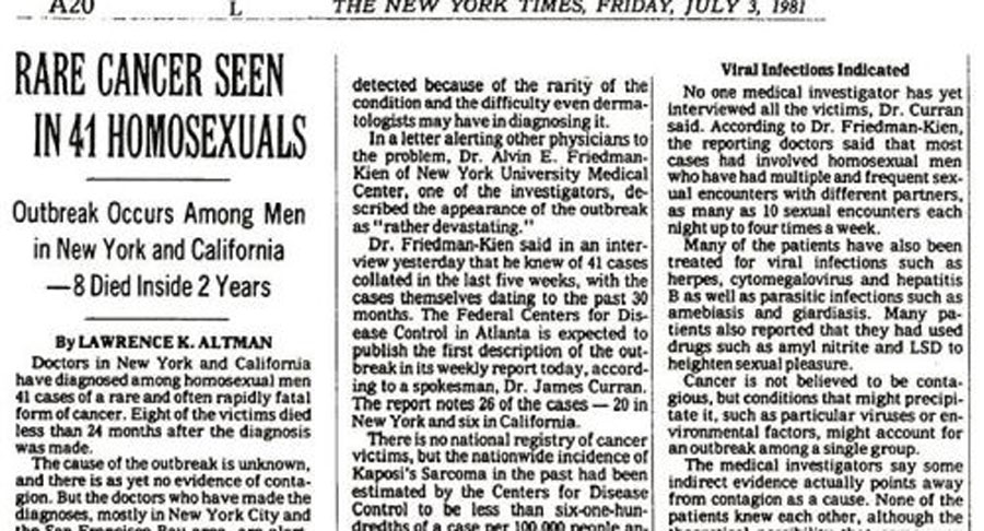 1981年7月3日のニョーヨーク・タイムズの記事