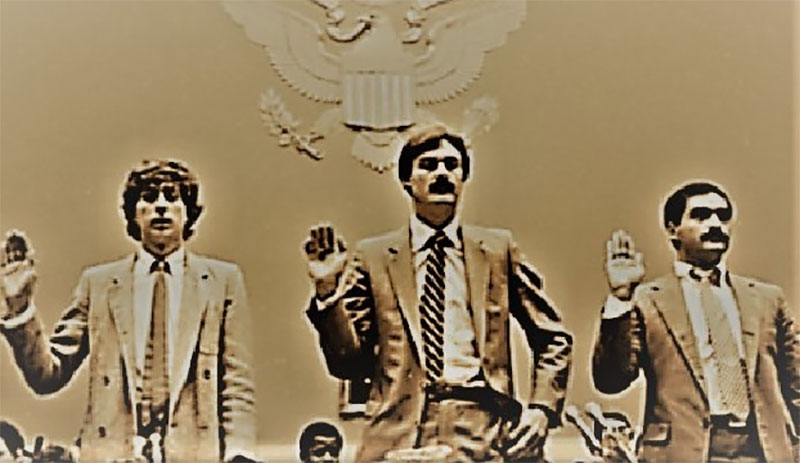 米国議会で宣誓をするHIV陽性者の3人